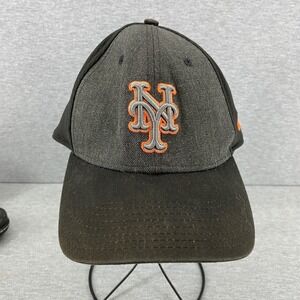 New Era New York Mets MLB Baseball Cap Hat Medium Large Gray Orange‎